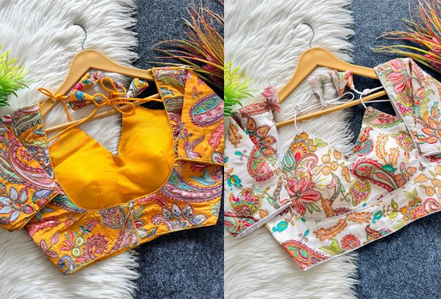 back side banarasi saree blouse back design