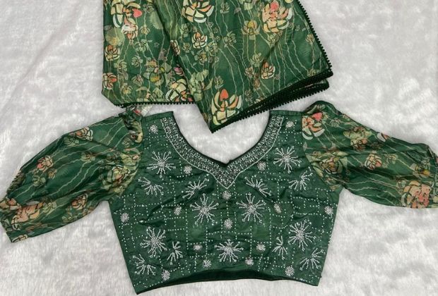 bridal red saree blouse designs