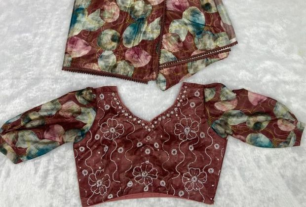 trendy kerala saree blouse neck designs