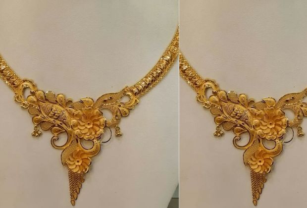 gold necklace design images for wedding