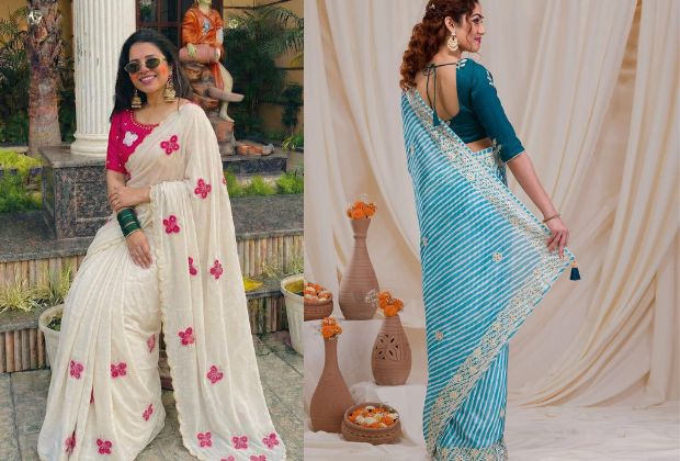 party wear saree blouse design