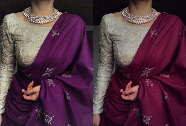 back neck silk saree blouse designs