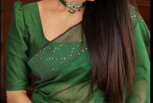 cotton saree blouse design