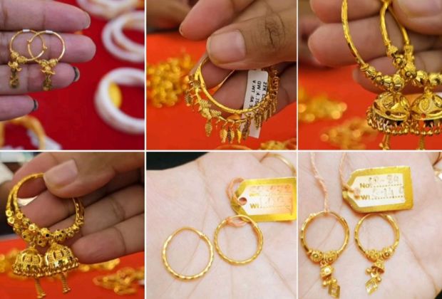 gold earrings designs ring type