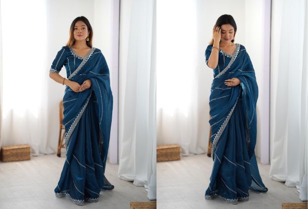 party wear saree blouse design