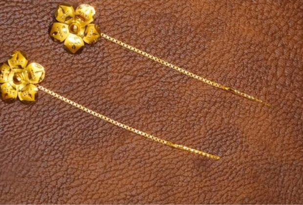 Simple Sui Dhaga Earrings Gold