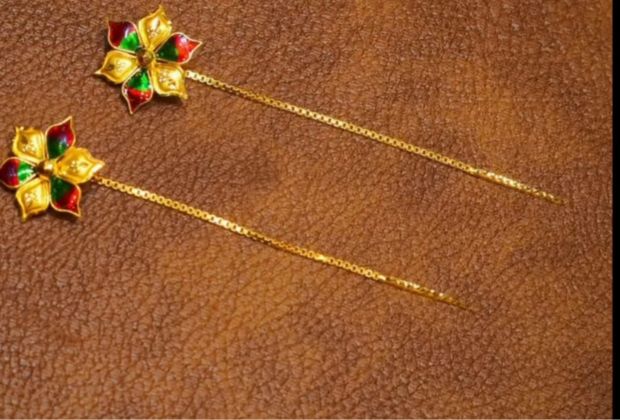 Hoop girls sui dhaga earrings gold new design with price