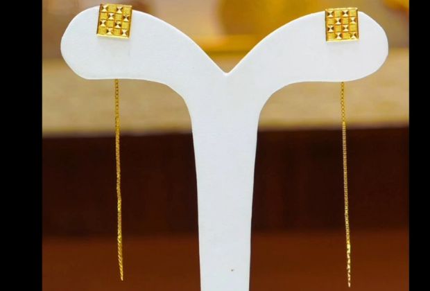 22kt gold sui dhaga earrings price