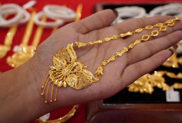 gold long necklace designs