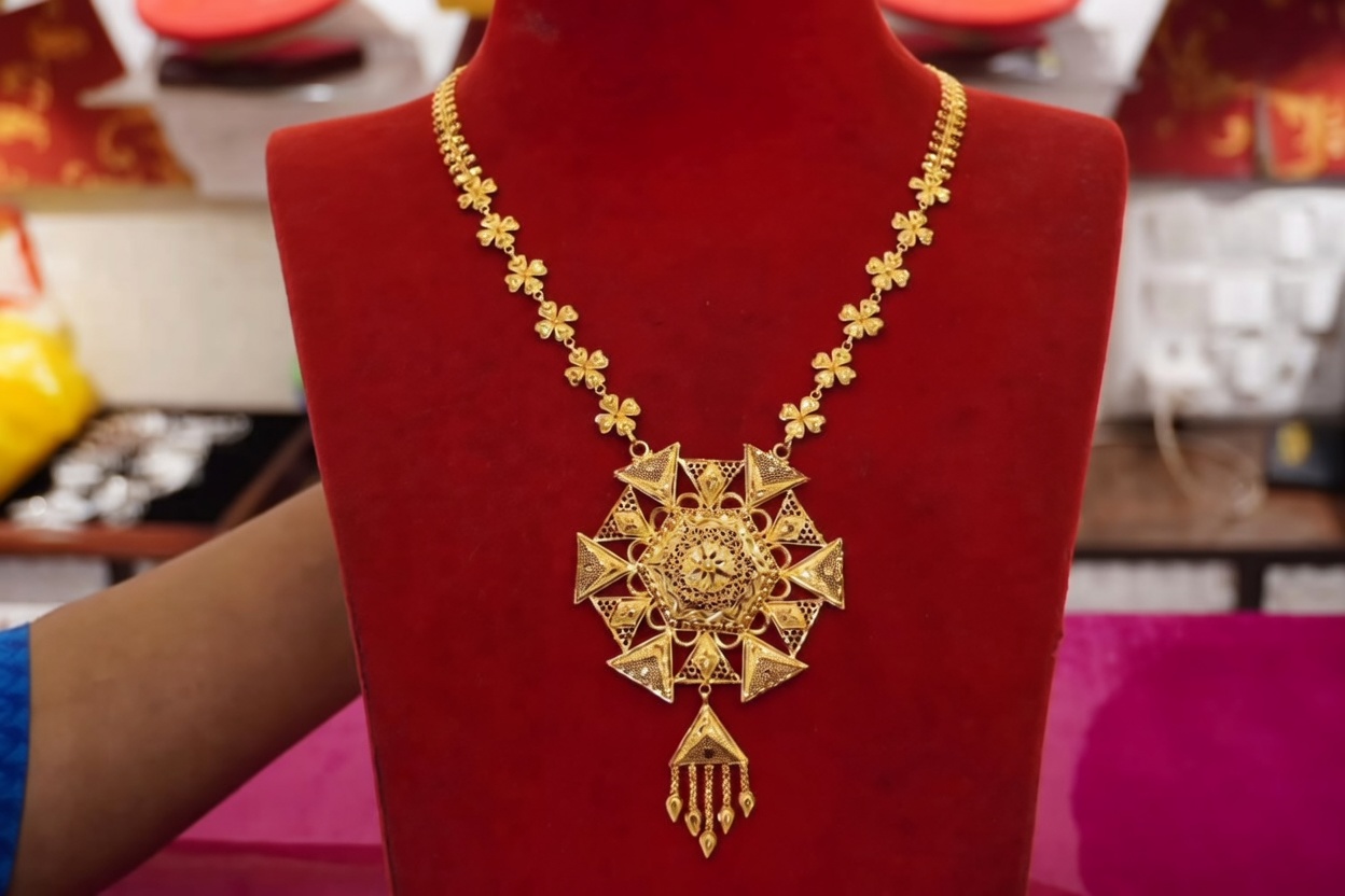 Gold Long Necklace Indian designs