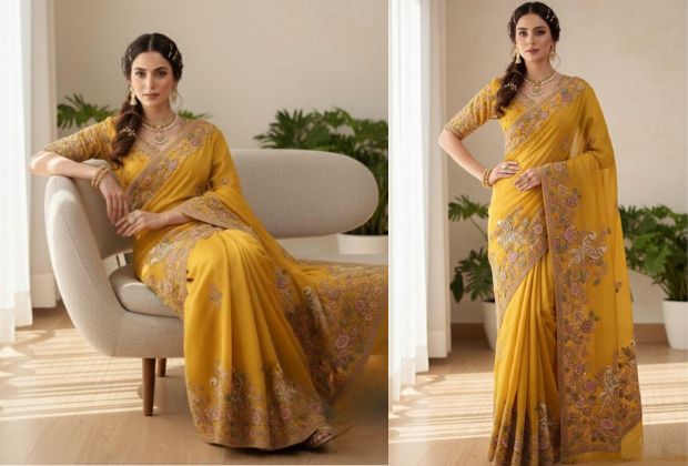 new design stone work sarees