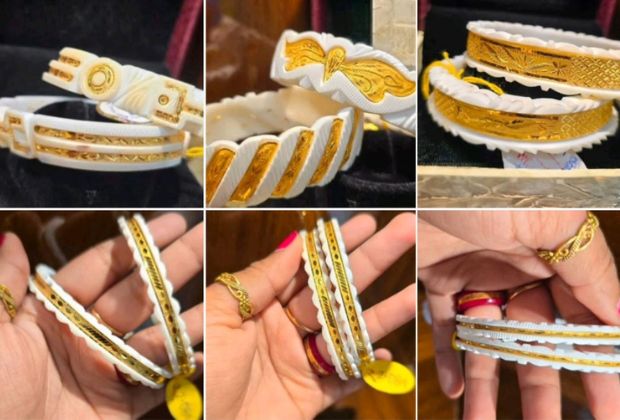 17+ Elegant Shakha Pola in Gold Designs for Traditional Bengali Look