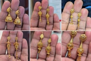 gold earrings jhumka design