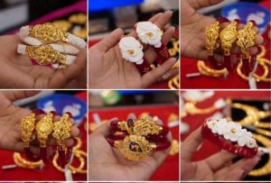 gold pola badhano design