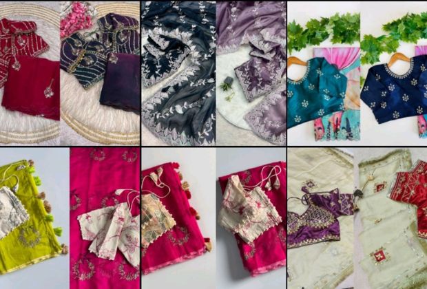 simple cut sleeves blouse designs