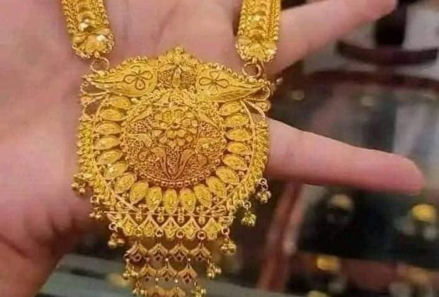 gold long necklace designs