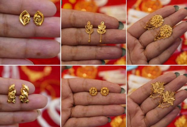 gold earrings design daily wear
