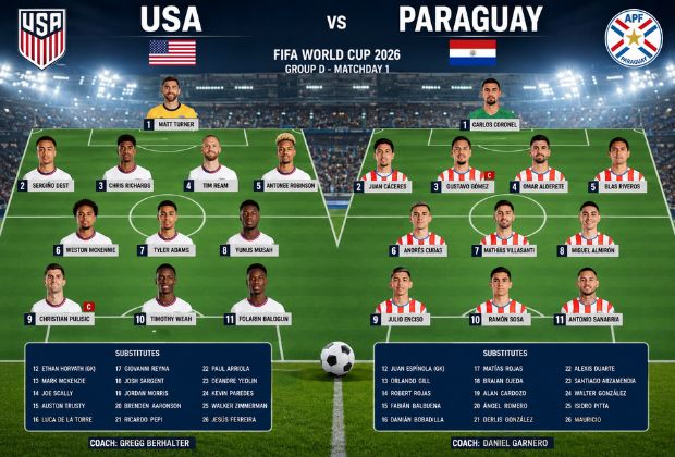 USA vs Paraguay National Football Team Standings 2026 