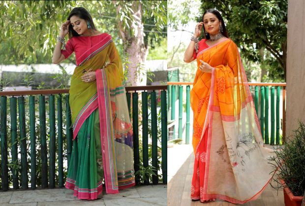 Silk saree blouse designs front and back images