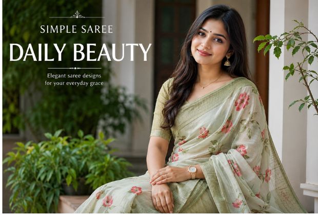 Simple saree designs for everyday beauty.