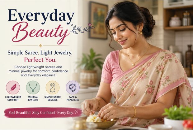 simple jewellery for saree